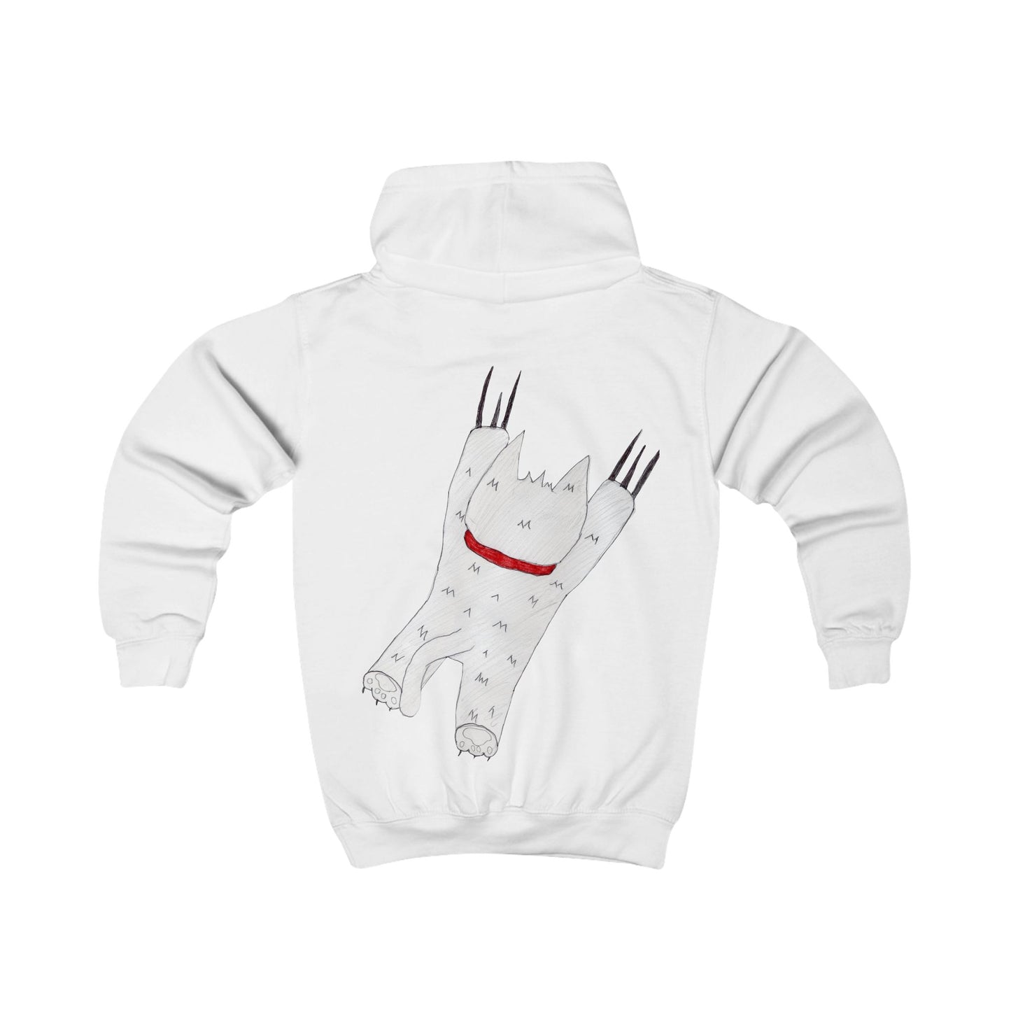 Pawfect by Analeigh - Kids Hoodie with a furry friend "hanging around"