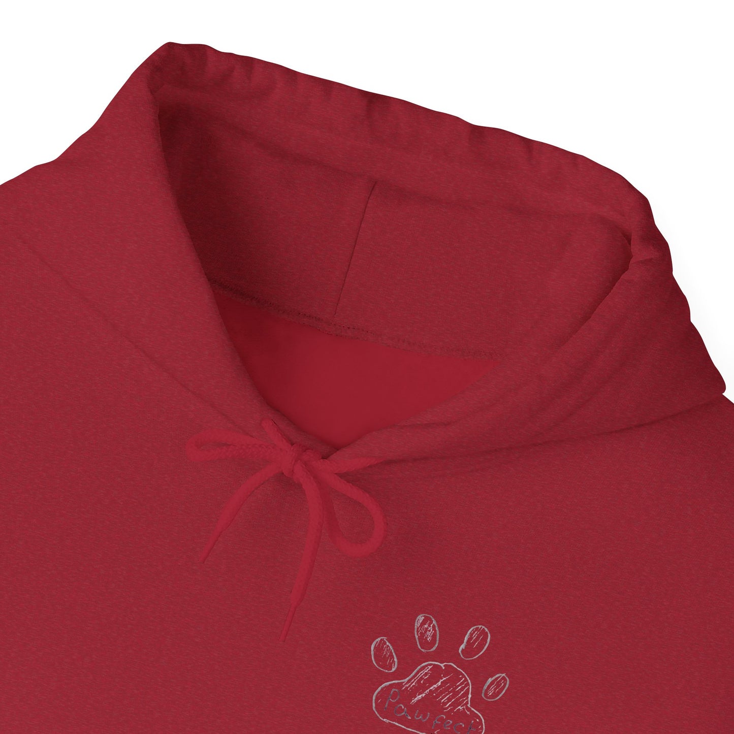 Pawfect by Analeigh - Unisex Hoodie with a furry friend "hanging around"