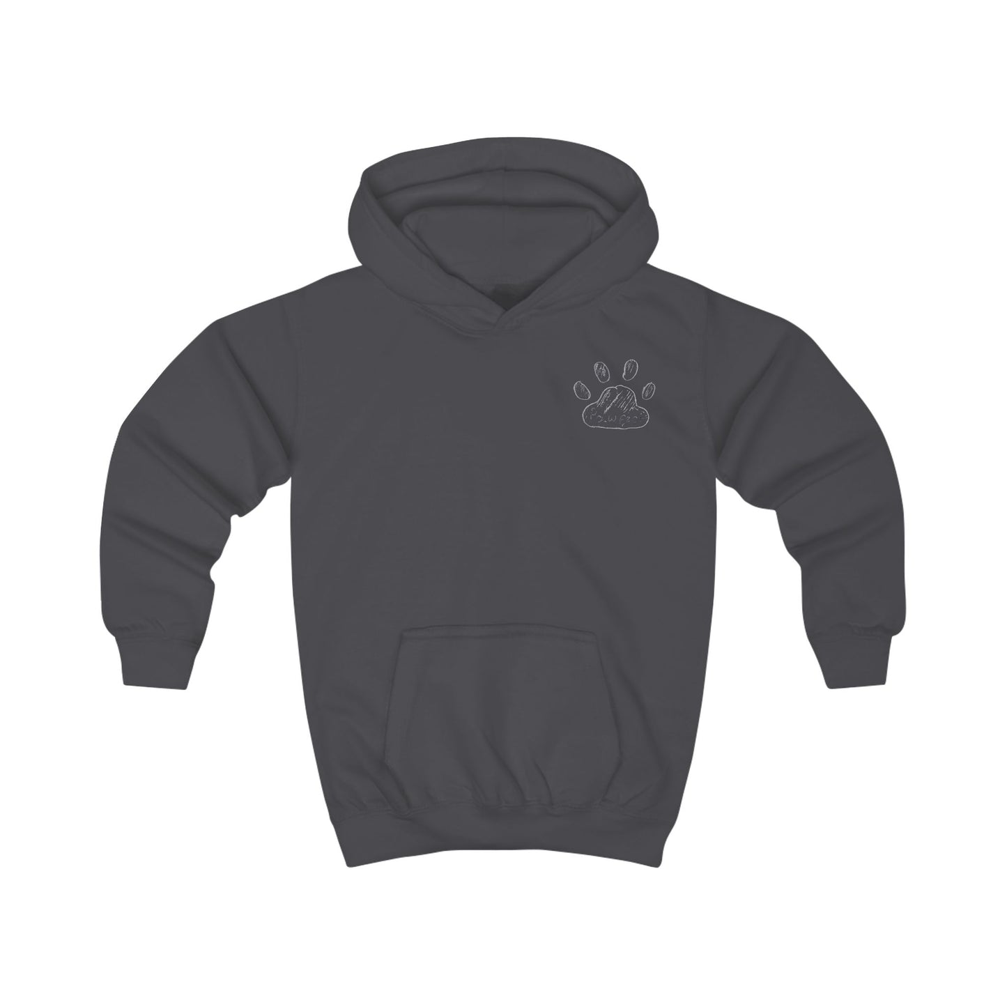Pawfect by Analeigh - Kids Hoodie with a furry friend "hanging around"