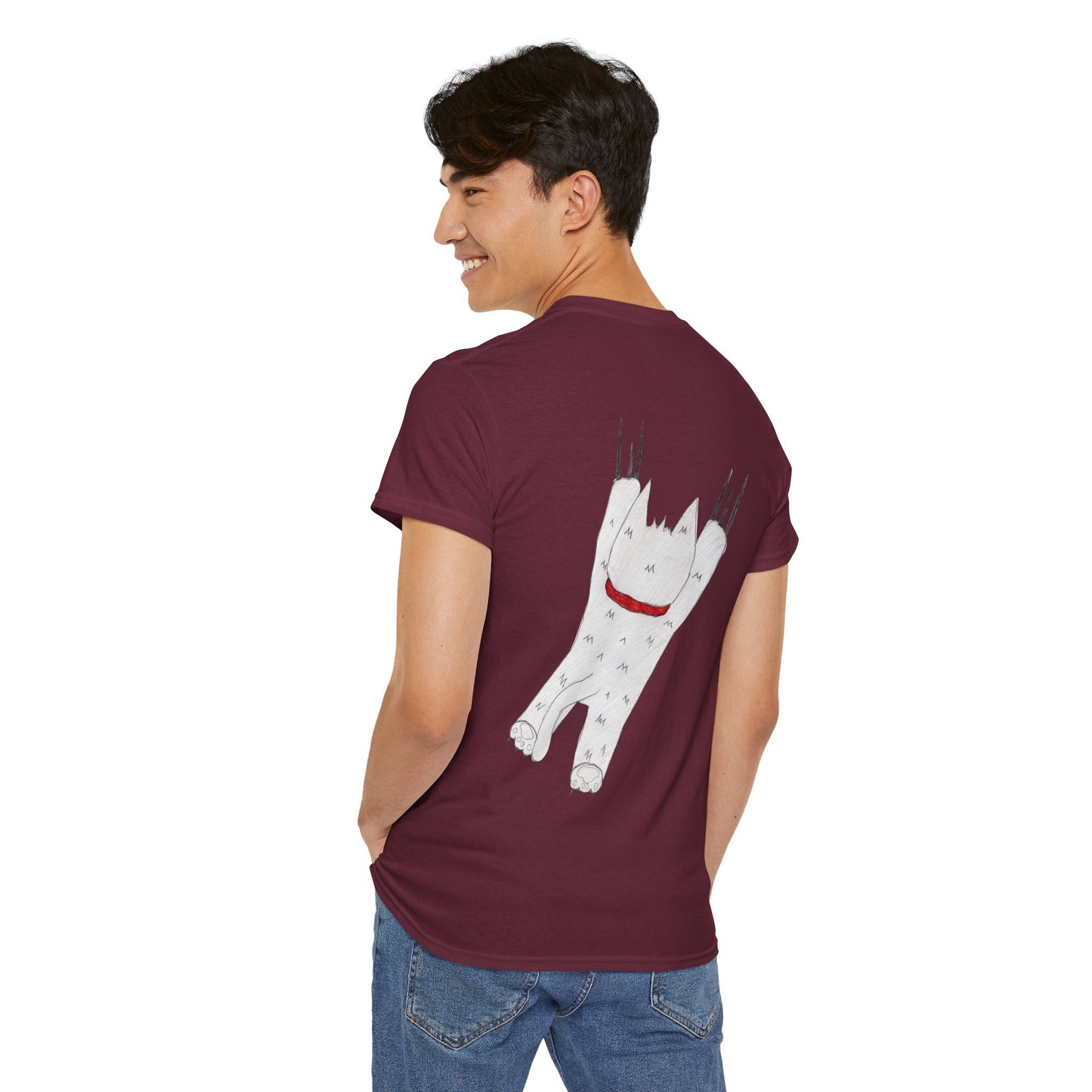 Pawfect by Analeigh - Unisex T-Shirt with a furry friend "hanging around"