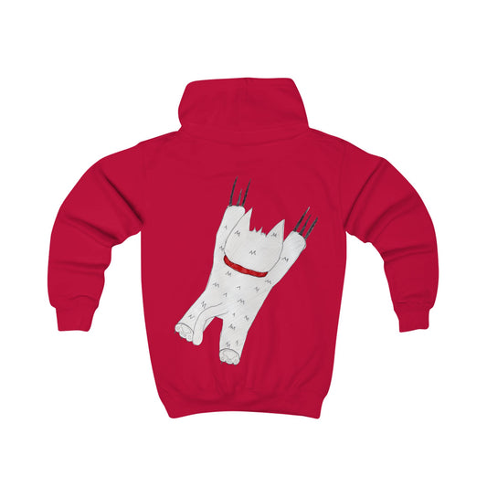 Pawfect by Analeigh - Kids Hoodie with a furry friend "hanging around"